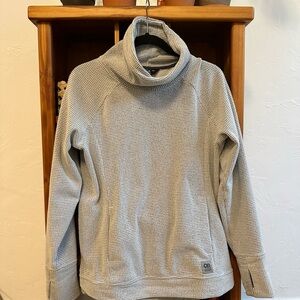 Outdoor Research Women’s Trail Mix Cowl Pullover — White/Grey